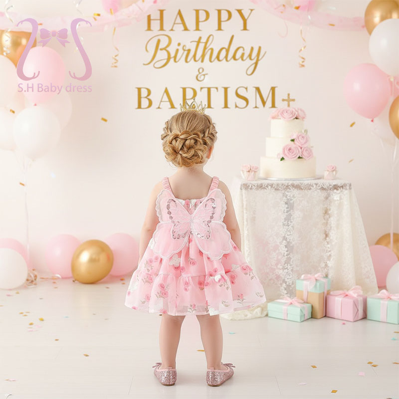 유아용 나비 꽃무늬 슬링 드레스, 어린이 메쉬 공주 파 - Baby Clothing H&M 리뷰 및 가격