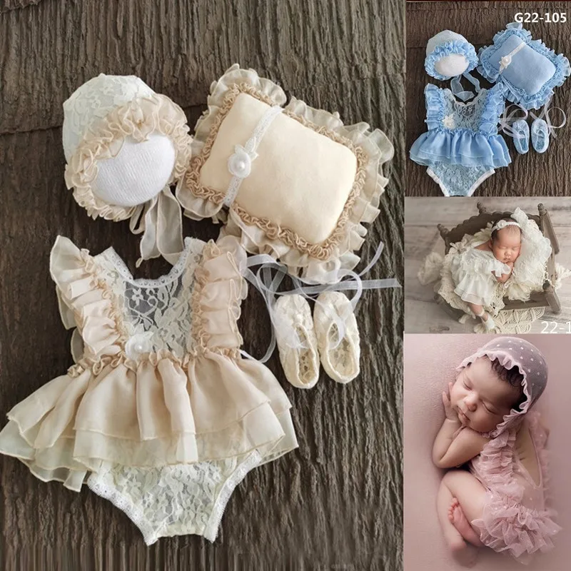 신생아 사진 소품 아기 소녀 모자 신발 레이스 Romp - Baby Clothing Boy 리뷰 및 가격