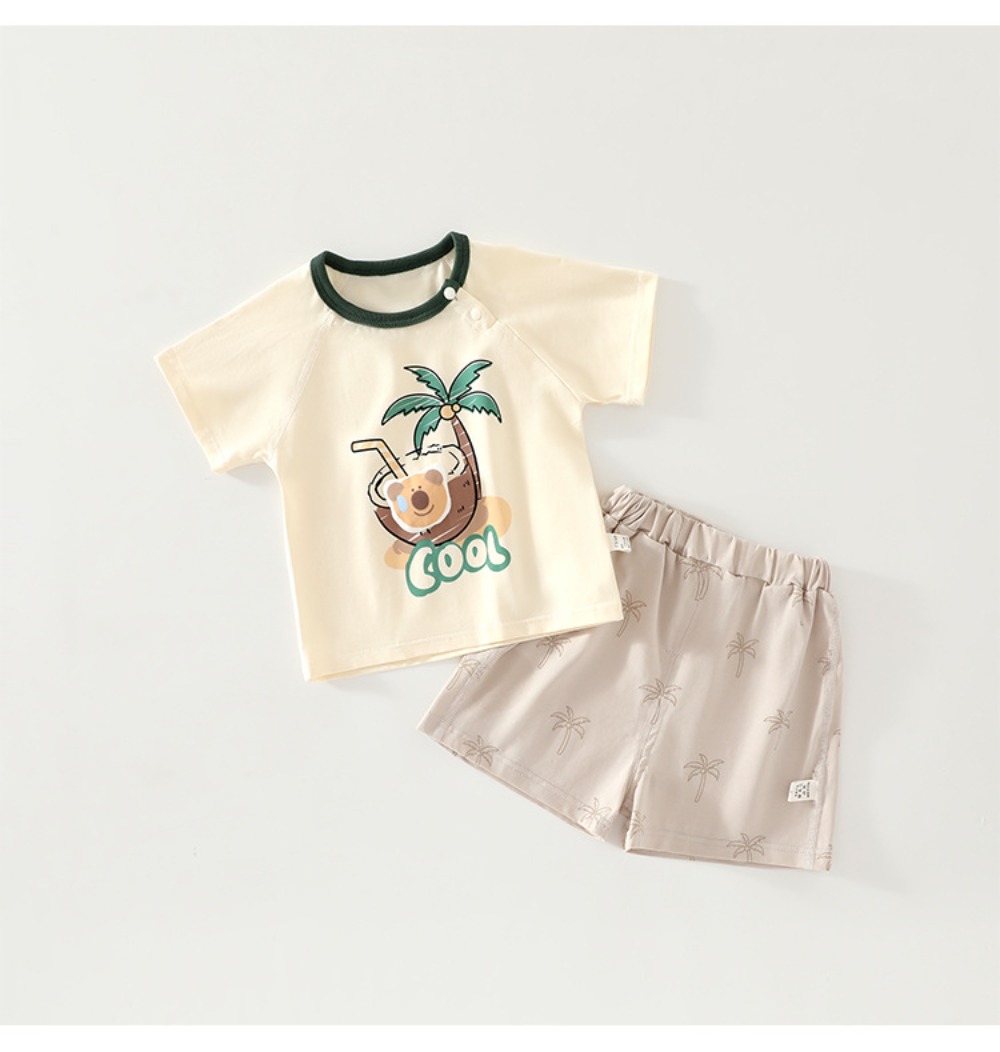 0-3세 아기 여름 반팔 반바지 2피스 세트 순면 만화 - Baby Clothing Made In Usa 리뷰 및 가격