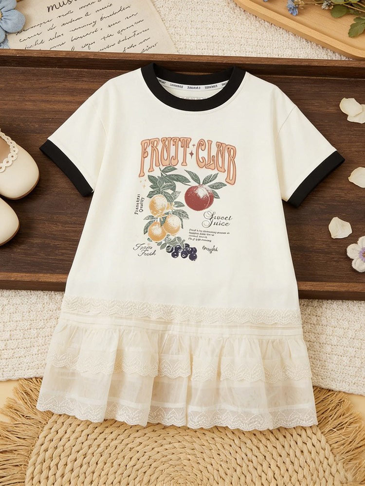 유아 소녀 과일 그래픽 티셔츠 드레스 어린이 여름 짧은 - Baby Clothing H&M 리뷰 및 가격