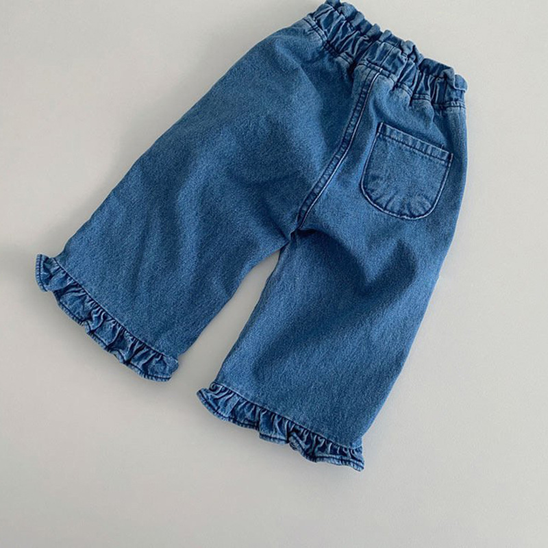2023 가을 여아 러플 포켓 청바지, 어린이 포켓 캐 - Baby Clothing Wash 리뷰 및 가격