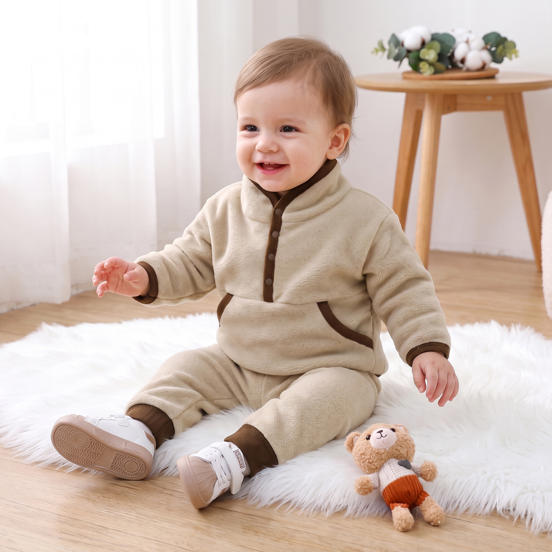 폴라플리스 원단으로 제작된 아기옷 1세트, 가을·겨울  - Baby Clothing Made In Usa 리뷰 및 가격