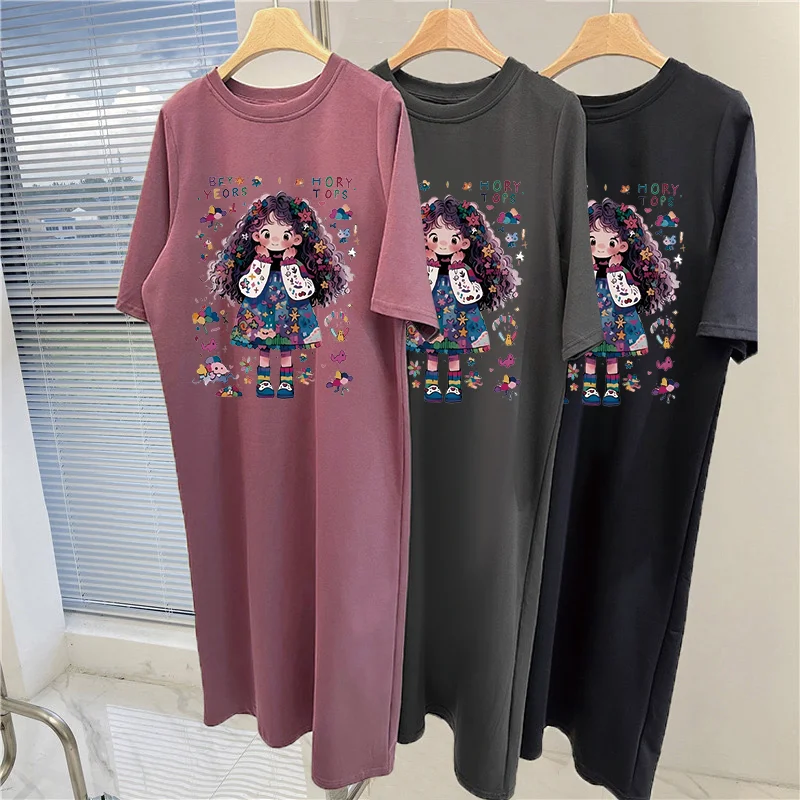 여름 느슨한 트렌드 만화 귀여운 소녀 인쇄 한국 숙녀  - Baby Clothing Sizes 리뷰 및 가격