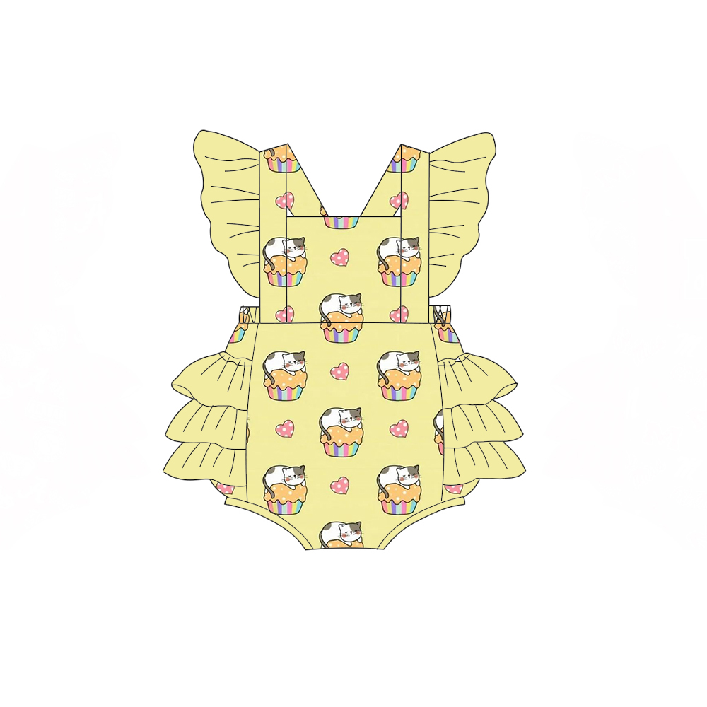 3중 러플과 과일/동물 프린트가 있는 부티크 아동 바디 - Baby Clothing Made In Usa 리뷰 및 가격